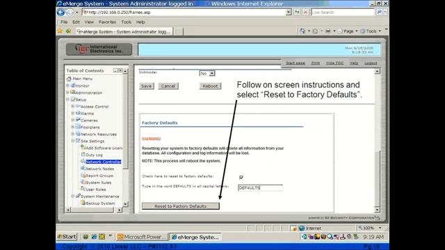 eMerge Intermediate Programming –Module 3: Database Backup, Node Default & Database Restoral