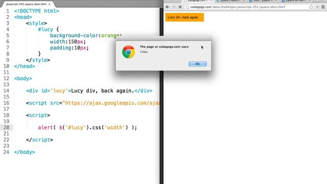Javascript: Using the jQuery docs and the css() method смотреть онлайн