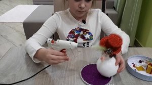 Новогодний снеговик из пенопласта своими руками/DIY