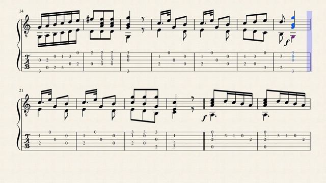 Valse - La Guitaromanie - Charles de Marescot (17?? - 18??) - Tablature смотреть онлайн