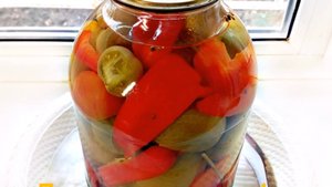 Зеленые помидоры, очень вкусные, на зиму! Рецепт!