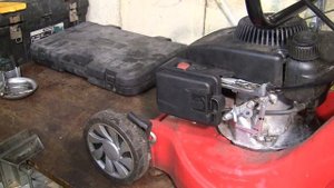 How To Remove The Air Filter Box On A Mountfield RS100 HP414 Petrol Lawnmower