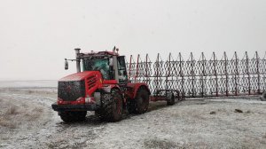 Кировец К744 р4 и К744 р3. Немного забуксовали.Выпал снег! (Сезон 2020)