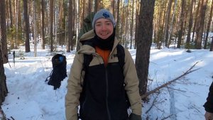 Ночёвка в зимнем лесу в самодельном шатре!  Ночь в тайге!