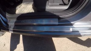 Накладки из нержавейки на пороги Шкода Октавия А7