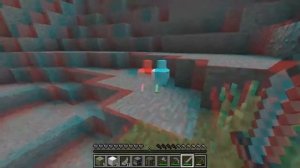 Играю в выживании майнкрафта на 3D анаглифе (часть1)
