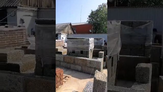 Строительство дома из арболита и кирпича в Бриньковской Краснодарский край, Арболит Юг смотреть онлайн