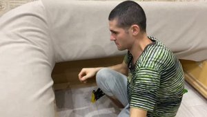 Как заменить обивку угловное  дивана своими руками ( Глухие)