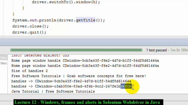 Lecture 12 :  Windows, frames and alerts in Selenium Webdriver in Java