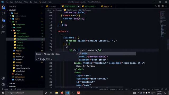 [#13]. React Editing Contacts - Build a Contact Management System using MERN stack from Scratch!