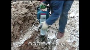 Снятие грунта отбойным молотком