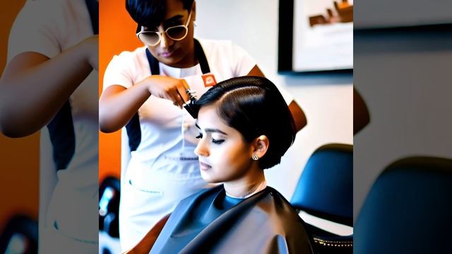 Women Short Bob Blunt haircut with Bangs/Fringe - Compilation 8 смотреть онлайн