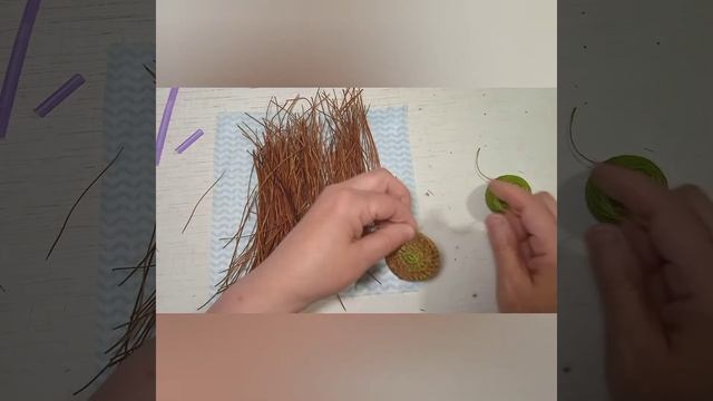 Пробная поделка из кедровых иголок. Рукоделие. смотреть онлайн