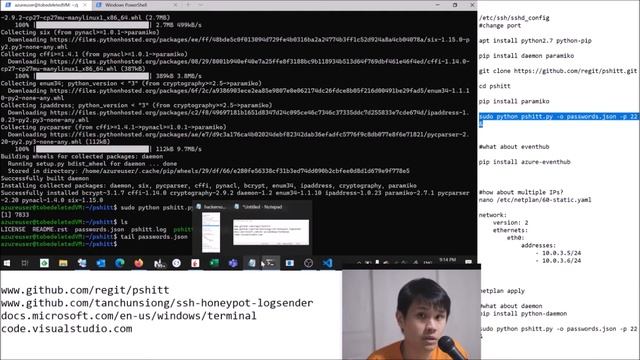 Visualizing SSH Honeypot on Azure VM using pshitt and eventhub смотреть онлайн