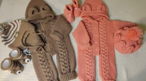 Детский комбинезон спицами готов! Мои работы для малышей.