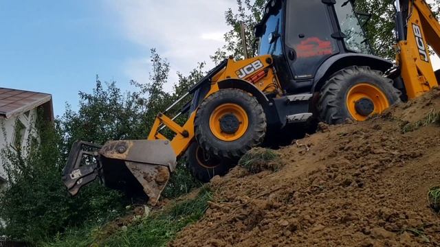 Backhoe JCB3CX Contractor, Leveling a Fallen Hill, Beautiful Climb-Part 1 смотреть онлайн