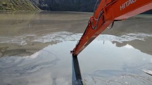 Как очистить шламовый отстойник насосом DRAGFLOLW HY85HC+2EXHY20 на стреле экскаватора