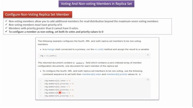 What is Voting and not voting members in Replica Set in MongoDB? | Replication in MongoDB | MongoDB смотреть онлайн