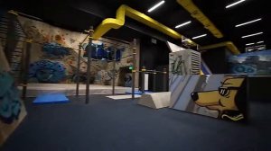 Интерьер батутного парка «Fly Zone» в ТРЦ «Меридиан», г. Краснодар