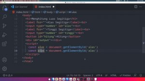 javascript | menghitung luas segitiga | pemrograman dasar