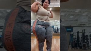 Big Booty BBW Shows Off Her Amazing Curves At The Gym