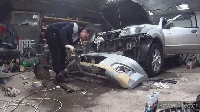 HOVER H3 ремонт бампера,востановление пайка своими руками.