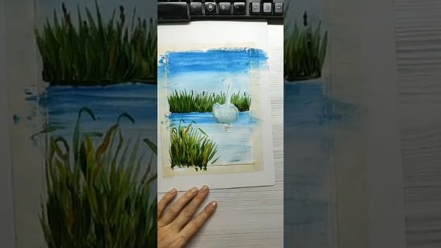 Рисуем лебедя на пруду смотреть онлайн