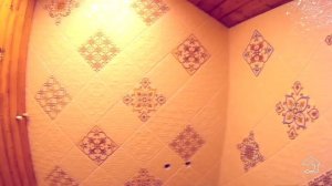 Плитка на гипсокартон, диагональная раскладка. Каркасная баня своими руками - 11.