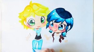 Drawing Miraculous LadyBug Как нарисовать Маринетт и Адриана из Леди Баг и Супер кот Нуар