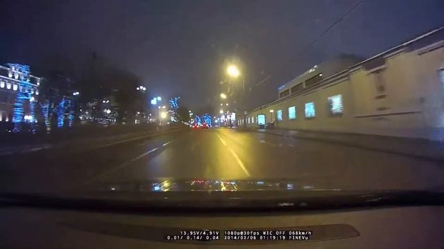 FINEVu CR-2000S. Видеозапись ночью - фронтальная камера смотреть онлайн