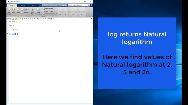 How MATLAB log function gives natural logarithm (ln) смотреть онлайн