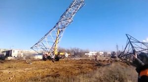 Как ставят опору ЛЭП часть2 (Видео 3)