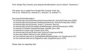 Android : java.lang.RuntimeException at android.app.ActivityThread.performLaunchActivity