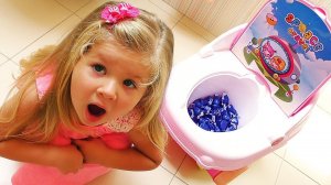 Bad Baby Learn Colors with Candy in Toilet & Baby songs nursery rhymes for kids, Finger family song