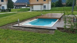 Автоматическая терраса для бассейна 6,8x3,2 м