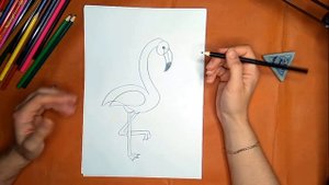 Как нарисовать фламинго карандашом. Онлайн-школа рисования "Малевашки"