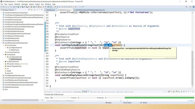 Parameterized Tests with Null and Empty Sources || JUnit 5 Tutorial || @NullSource || @EmptySource