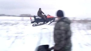 Снегоход тайга 500.Крутой Прыжок.