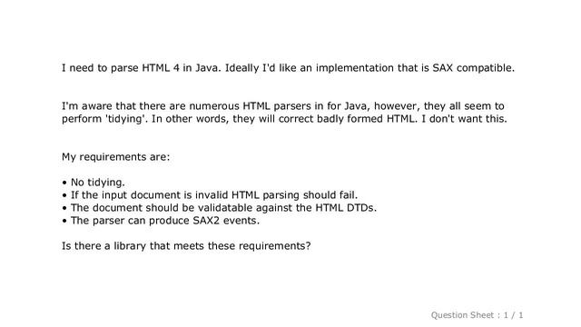 HTML : Is there a validating HTML parser implemented in Java? смотреть онлайн