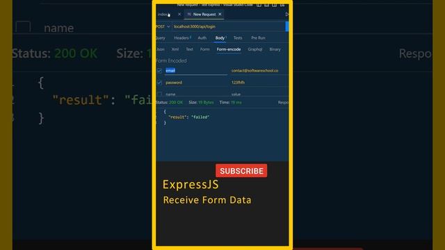 Express JS: Receive Form Data, Node JS, Node JS Tutorial, Rest API, Node JS Tutorial For Beginners