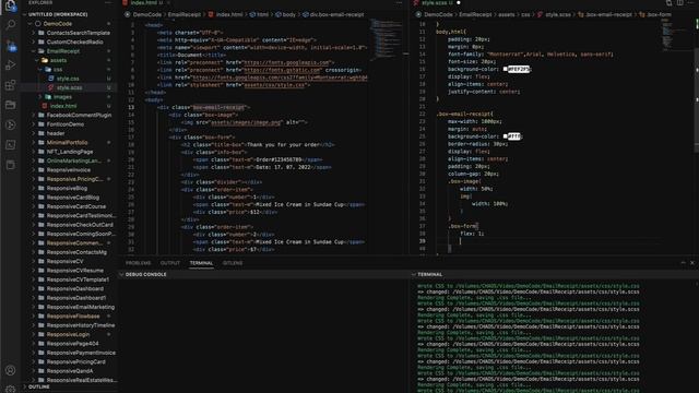 Responsive Email Receipt HTML/CSS смотреть онлайн
