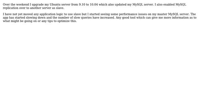 DevOps & SysAdmins: MySQL performance optimization after enabling replication