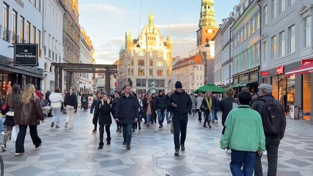Copenhagen walking Street Denmark 4K City Walking Tour Tourist Attractions 2022 Strøget UHD