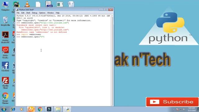 How to open a webbrowser using python priogramming language