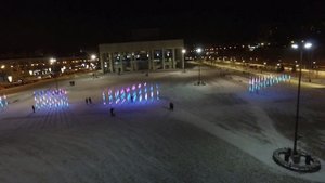 Снял с квадрокоптера город Пермь, украшенный к Новому 2021 Году