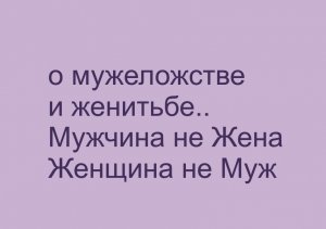 о мужеложстве и женитьбе. женщина не муж. мужчина не жена. о  браке двух мужей.