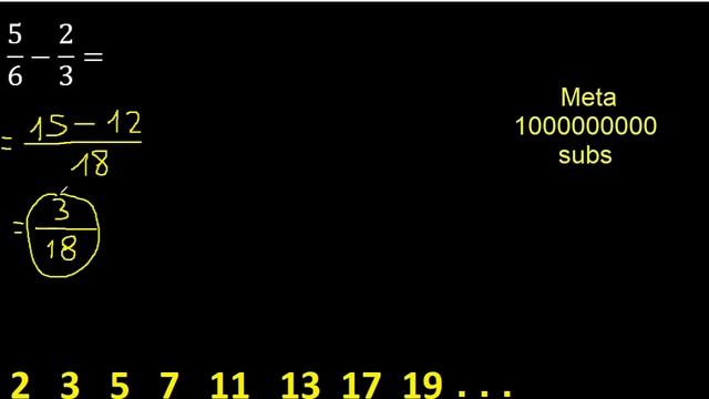 5/6 menos 2/3 , Resta de fracciones 5/6-2/3 heterogeneas , diferente denominador смотреть онлайн