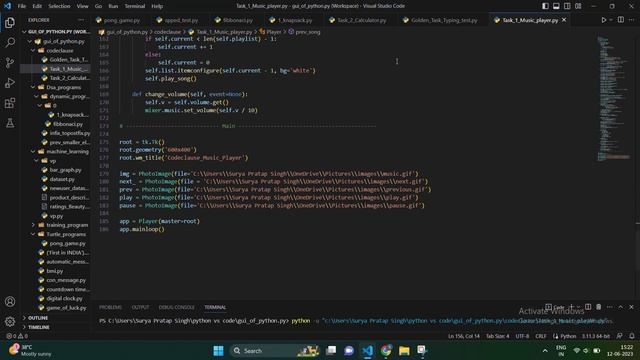 CodeClause :Task 1 Music player python development intern