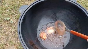 Пополнение в уличной кулинарии. Купил казан. Готовим на казане.