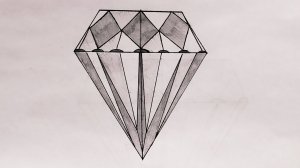 Как нарисовать Алмаз простым карандашом поэтапно